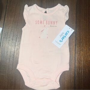 Carter's Soft Pink Some Bunny Loves Me Easter Bodysuit